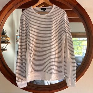 Velvet long sleeve sweater with stripes